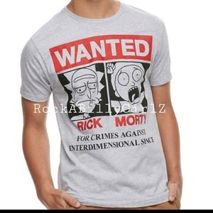 Rick & Morty Wanted For Crimes Against  Interdimensional Space Tee Shirt